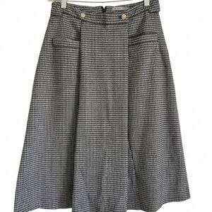 SENSO Black & White Houndstooth A-Line Midi Skirt